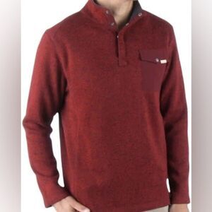 Woolrich red pullover long sleeve XL snap button